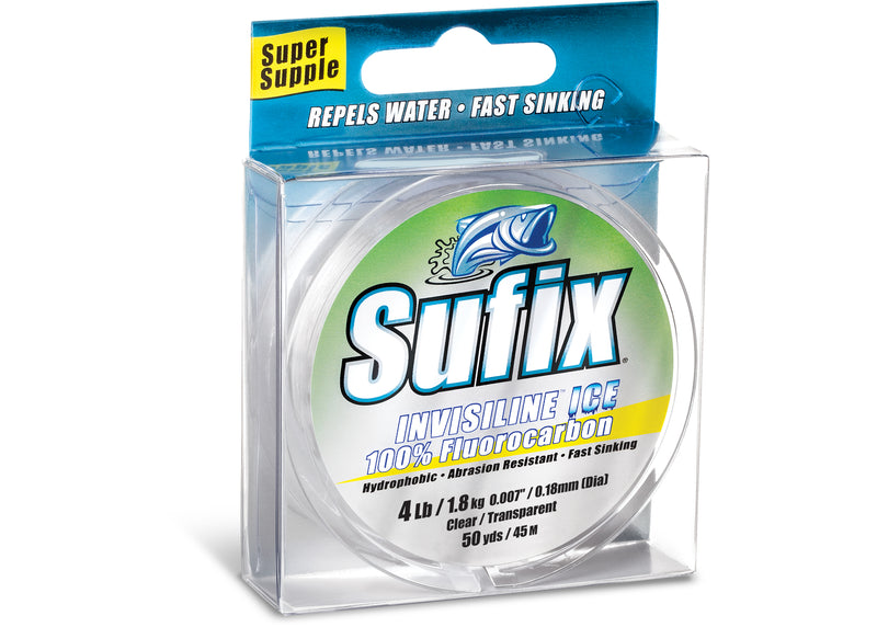 Sufix Invisiline Ice Fluorocarbon Line ice fishing lure tackle store ontario canada quebec bass pike walleye
